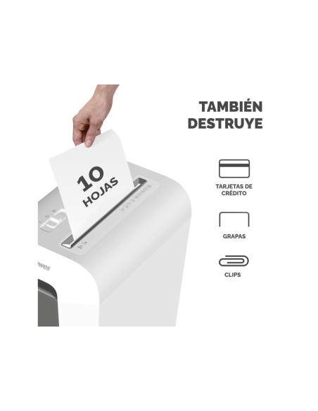 DESTRUCTORA DOC FELLOWES LX65 10H SEG. P4 DESTRUYE GRAPAS CLIPS TJ.