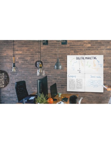 PIZARRA BL.NOBO MODULAR SIN MARCO ACERO MAGNETICA 600X450MM