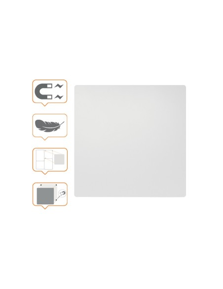 PIZARRA BL.NOBO MODULAR SIN MARCO ACERO MAGNETICA 450X450MM