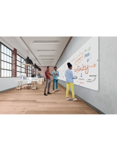 PIZARRA BL.NOBO INFINITY SIN MARCO ACERO LACADO MAGNETICO 1200X900MM