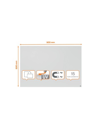 PIZARRA BL.NOBO INFINITY SIN MARCO ACERO LACADO MAGNETICO 900X600MM