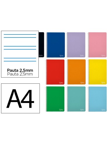 CUADERNO ESP. WITTY FL. T.DURA PAUTA 2.5MM 80H 75GR. SURT.*09916