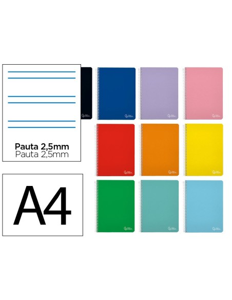 CUADERNO ESP. WITTY FL. T.DURA PAUTA 2.5MM 80H 75GR. SURT.*09916 CUADERNO ESP. WITTY FL. T.DURA PAUTA 2.5MM 80H 75GR. SURT.*09916