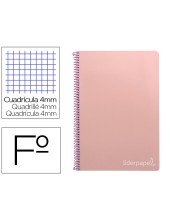 CUADERNO ESP. FL. WITTY T.DURA 80H 75GR 4MM MARGEN ROSA
