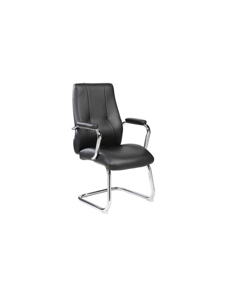 SILLA RD CONFIDENTE BRAZOS FIJOS EST.CROMADA TAPIZADO SIMILPIEL NG. SILLA RD CONFIDENTE BRAZOS FIJOS EST.CROMADA TAPIZADO SIMILPIEL NG.