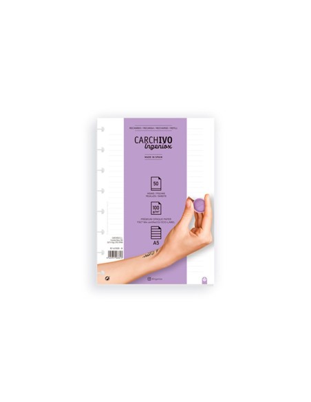 RECAMBIO CUADERNO CARCHIVO INGENIOX A5 50H. HORIZONTAL RECAMBIO CUADERNO CARCHIVO INGENIOX A5 50H. HORIZONTAL