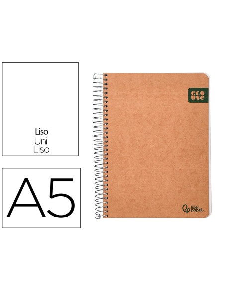 CUADERNO ESP. A5 ECOUSE T.CART KRAFT CONTRACOL 120H RECIC 80GR.LISO CUADERNO ESP. A5 ECOUSE T.CART KRAFT CONTRACOL 120H RECIC 80GR.LISO