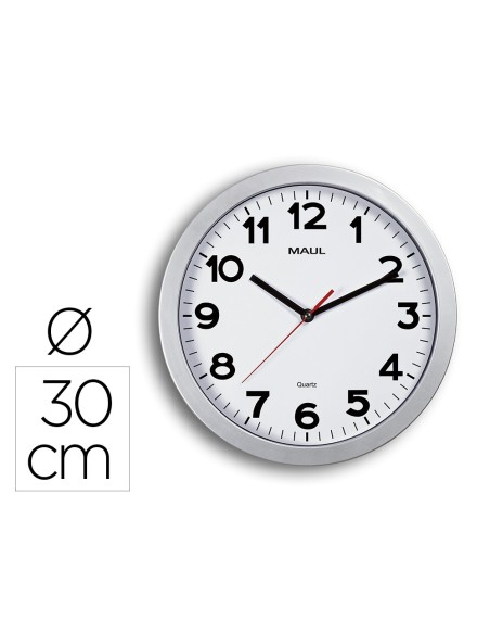 RELOJ MAUL STEP PARED REDONDO 30 CM DIAMETRO ELECTRICO PLATA RELOJ MAUL STEP PARED REDONDO 30 CM DIAMETRO ELECTRICO PLATA
