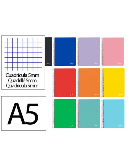 CUADERNO ESP. WITTY A5 T.DURA MICRO 5MM 6B.140H. 75GR.COL.SURT.*09769 CUADERNO ESP. WITTY A5 T.DURA MICRO 5MM 6B.140H. 75GR.COL.SURT.*09769