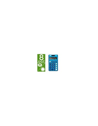 CALCULADORA  BOLSILLO XF09 8D.SOLAR PILAS AZ. 115X65X8MM