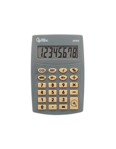 CALCULADORA  BOLSILLO XF03 8D.PILAS GRIS 99X64X9MM