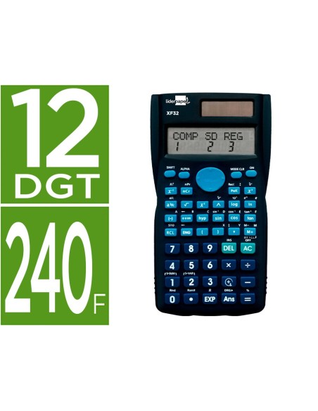 CALCULADORA CIENTIFICA XF32 12D.240 FUNC T.SOLAR PILAS AZ. 156X85X20 CALCULADORA CIENTIFICA XF32 12D.240 FUNC T.SOLAR PILAS AZ. 156X85X20