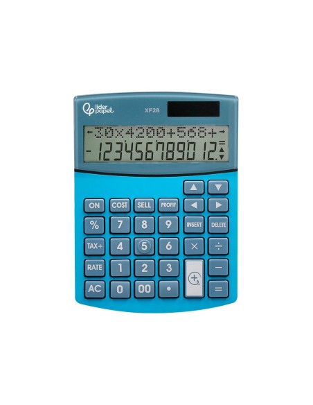CALCULADORA  SOBREME SA XF28 12D.DOS  SOLAR PILAS AZ. 155X115X25MM