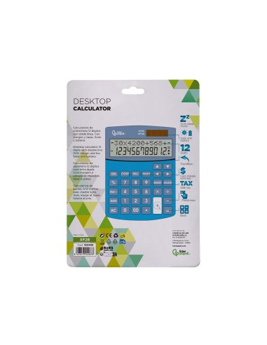 CALCULADORA  SOBREME SA XF28 12D.DOS  SOLAR PILAS AZ. 155X115X25MM