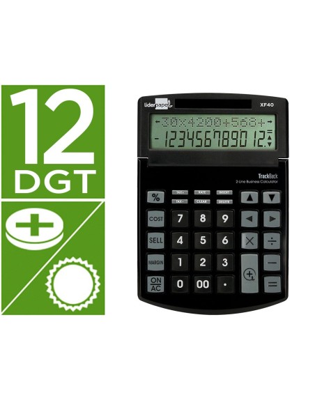CALCULADORA XF40 12D.DOS L SOLAR PILAS NG.175X120X30MM 40% PLASTICO CALCULADORA XF40 12D.DOS L SOLAR PILAS NG.175X120X30MM 40% PLASTICO