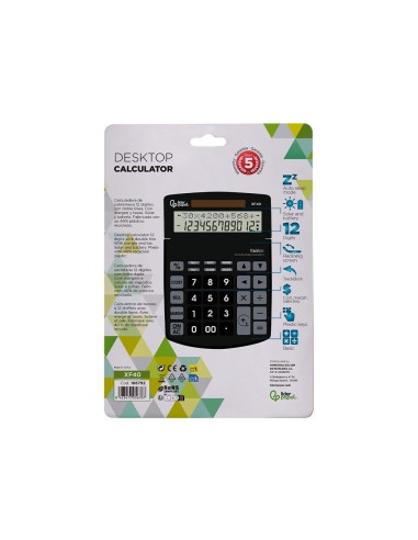 CALCULADORA  XF40 12D.DOS L SOLAR PILAS NG.175X120X30MM 40% PLASTICO
