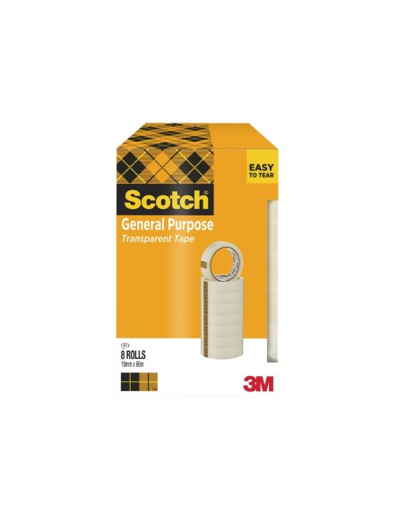 CINTA ADHESIVA SCOTCH TRANSPARENTE 19MMX66 MT PACK DE 7