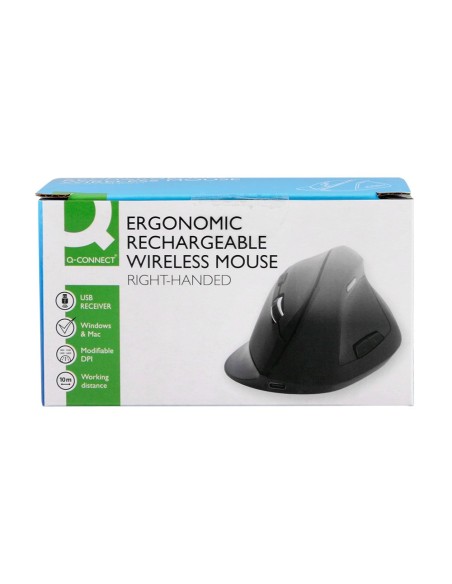 RATON Q-CON.OPTICO INALAMBRICO ERGONOMICO VERT.DPI 800/1200/1600 NG