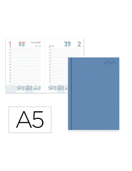 AGENDA ENCUADERNADA CORFU A5 2026 D/P AZ. CLARO PAPEL 60GR.FSC AGENDA ENCUADERNADA CORFU A5 2026 D/P AZ. CLARO PAPEL 60GR.FSC