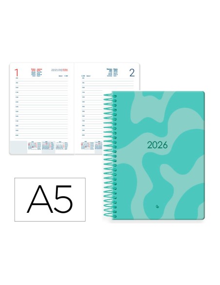 AGENDA ESP. SYROS 150X210MM 2026 DIA PAGINA TURQ.PAPEL 60GR.FSC AGENDA ESP. SYROS 150X210MM 2026 DIA PAGINA TURQ.PAPEL 60GR.FSC