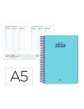 AGENDA ESP. CLASSIC A5 2026 SEMANA VISTA AZ. CLARO PAPEL 70GR.FSC