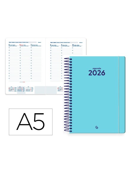 AGENDA ESP. CLASSIC A5 2026 SEMANA VISTA AZ. CLARO PAPEL 70GR.FSC AGENDA ESP. CLASSIC A5 2026 SEMANA VISTA AZ. CLARO PAPEL 70GR.FSC