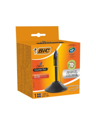BOLIGRAFO BIC CUATRO COLORES CON PEANA