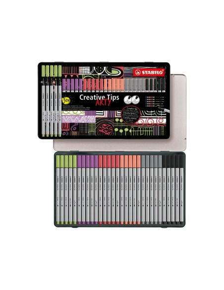 ROTULADOR STABILO CREATIVE TIPS ARTY LINE PASTEL 5P. DIF. METALICO 30