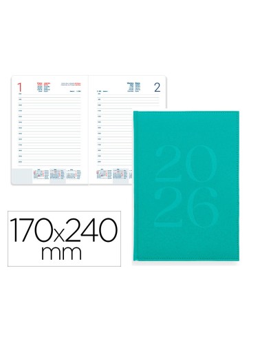 AGENDA ENCUADERNADA  CRETA 170X240MM 2026 D/P TURQ.PAPEL 70GR.FSC AGENDA ENCUADERNADA  CRETA 170X240MM 2026 D/P TURQ.PAPEL 70GR.FSC