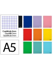 CUADERNO ESP. SMART A5 T.BLANDA 3MM 80H. 60GR. COL.SURT.