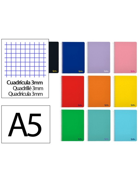 CUADERNO ESP. SMART A5 T.BLANDA 3MM 80H. 60GR. COL.SURT.
