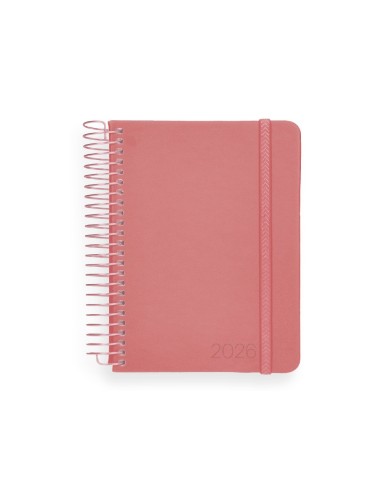 AGENDA ESP. NEON A5 2026 DIA PAGINA ROSA PAPEL 70GR.FSC