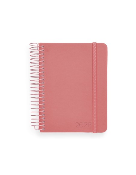 AGENDA ESP. NEON A5 2026 DIA PAGINA ROSA PAPEL 70GR.FSC