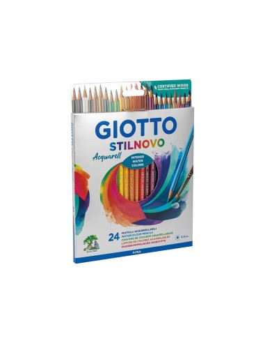 LAPICES DE COLORES GIOTTO STILNOVO ACUARELABLES CAJA DE 24 COLORES