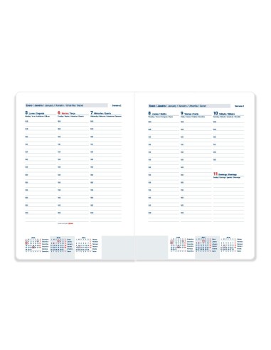 AGENDA ENCUADERNADA  CRETA 170X240MM 2026 S/V NG.PAPEL 70GR.FSC