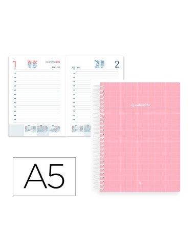 AGENDA ESP. GAZI A5 2026 DIA PAGINA ROSA PAPEL 70GR.FSC
