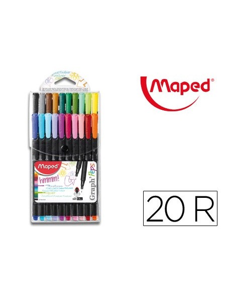 ROTULADOR MAPED PUNTA METAL GRAPH PEPS FINE LINER ESTUCHE 20 COL.SURT