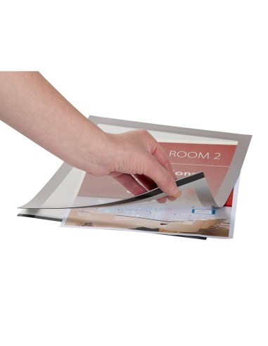 MARCO PORTA ANUNCIOS Q-CON MAGNETO A4 DORSO ADH.REM PL.PACK 2 KF22351