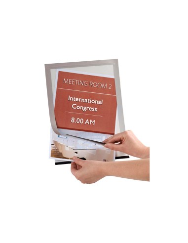 MARCO PORTA ANUNCIOS Q-CON MAGNETO A4 DORSO ADH.REM PL.PACK 2 KF22351