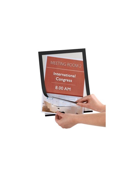 MARCO PORTA ANUNCIOS Q-CON MAGNETO A4 DORSO ADH.REM.NG.PACK 2 KF22366