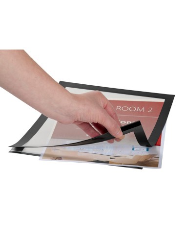 MARCO PORTA ANUNCIOS Q-CON MAGNETO A4 DORSO ADH.REM.NG.PACK 2 KF22366