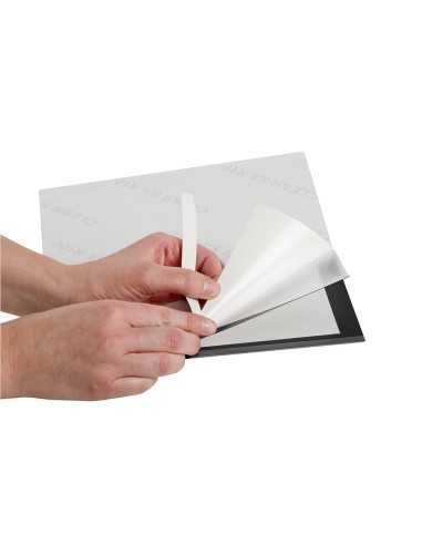 MARCO PORTA ANUNCIOS Q-CON MAGNETO A4 DORSO ADH.REM.NG.PACK 2 KF22366