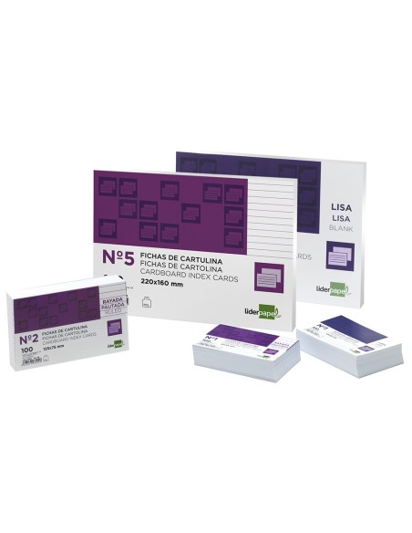 FICHA LISA N.5 160X220 MM PAQUETE 100