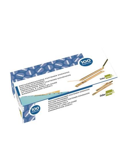 ENCUADERNADOR FASTENER DORADO  -CAJA 100