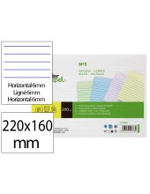 TARJETA ESTUDIAR RAYADA CARTULINA 170 GR/M2 160X220MM PQ.DE 200 UD.