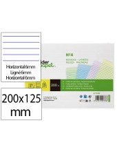 TARJETA ESTUDIAR RAYADA CARTULINA 170 GR/M2 125X200MM PQ.DE 200 UD.