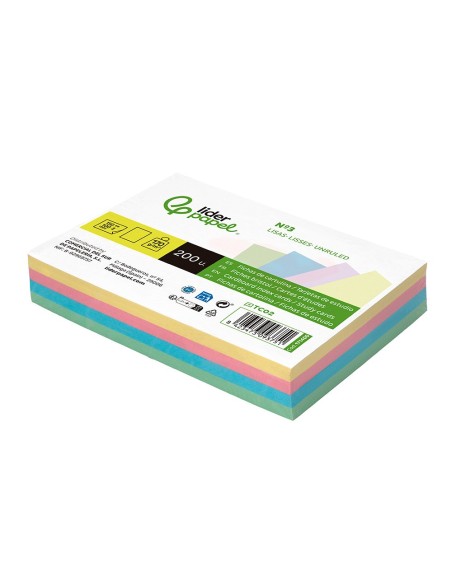 TARJETA ESTUDIAR LISA CARTULINA 170 GR/M2 100X150MM PQ.DE 200 UD.