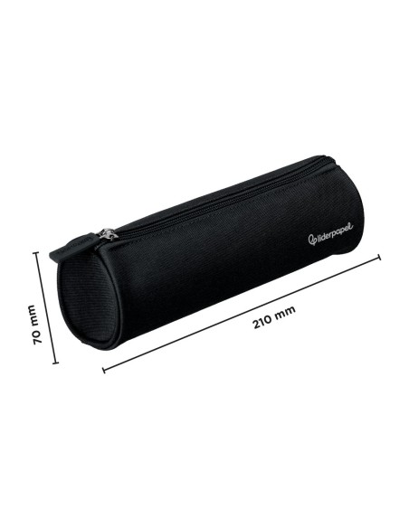 ESTUCHE PORTATODO LIDERPAPEL CLASSIC CILINDRICO ANCHO 210X70MM NEGRO