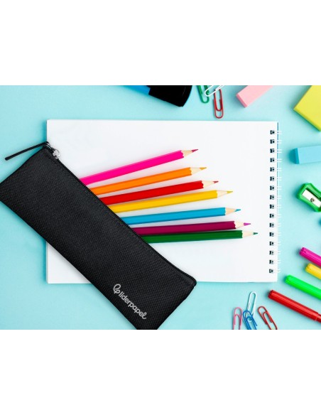 ESTUCHE PORTATODO LIDERPAPEL PLANO ESTRECHO UNA CREMALLERA 200X60 MM