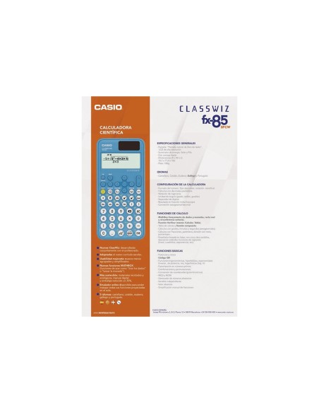 CALCULADORA CASIO FX-85SPX II CLASSWIZ CIENTIFICA 293 FUNCIONES 9 MEM